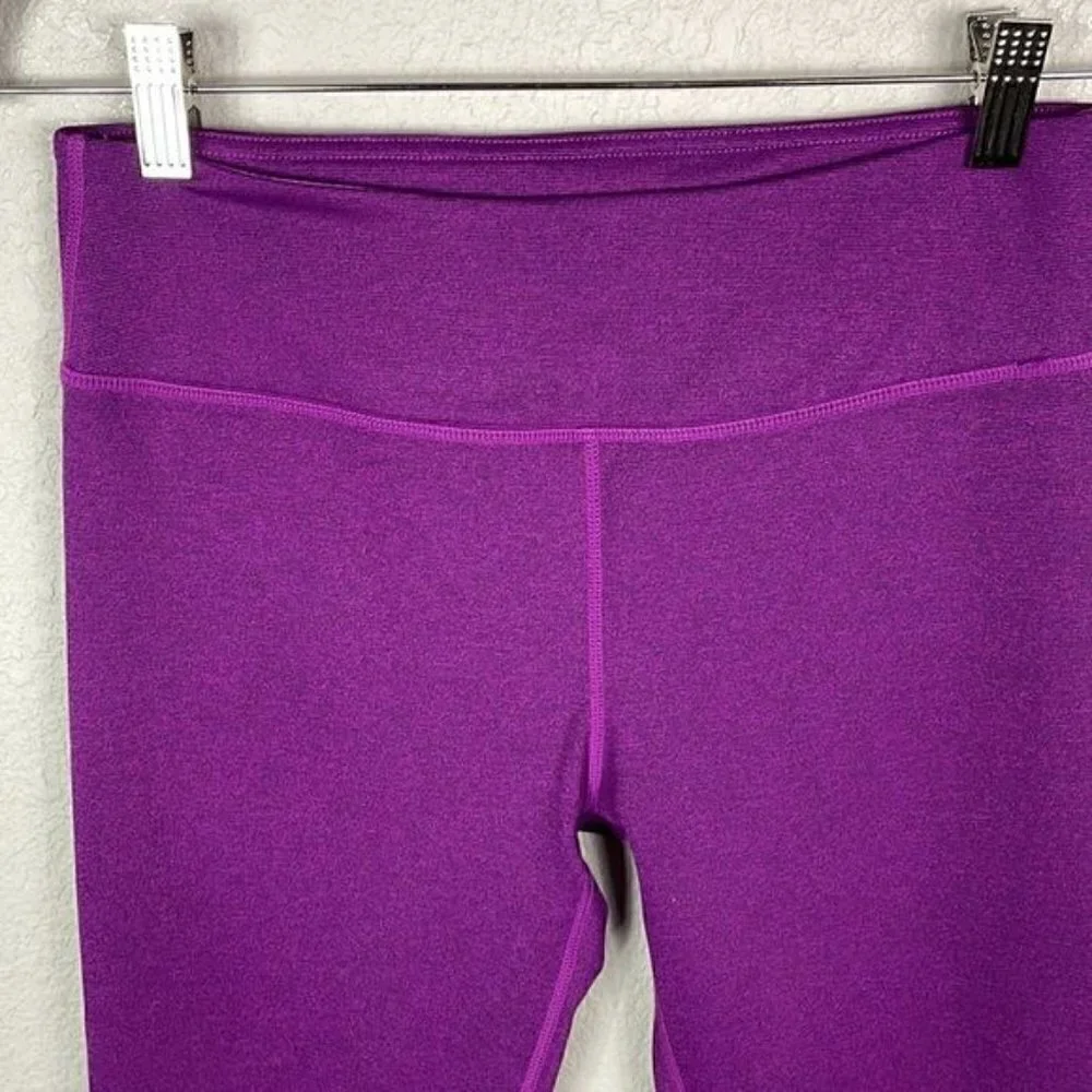 Fabletics Salar Printed PowerHold Leggings Heathered Purple Full Length 29”